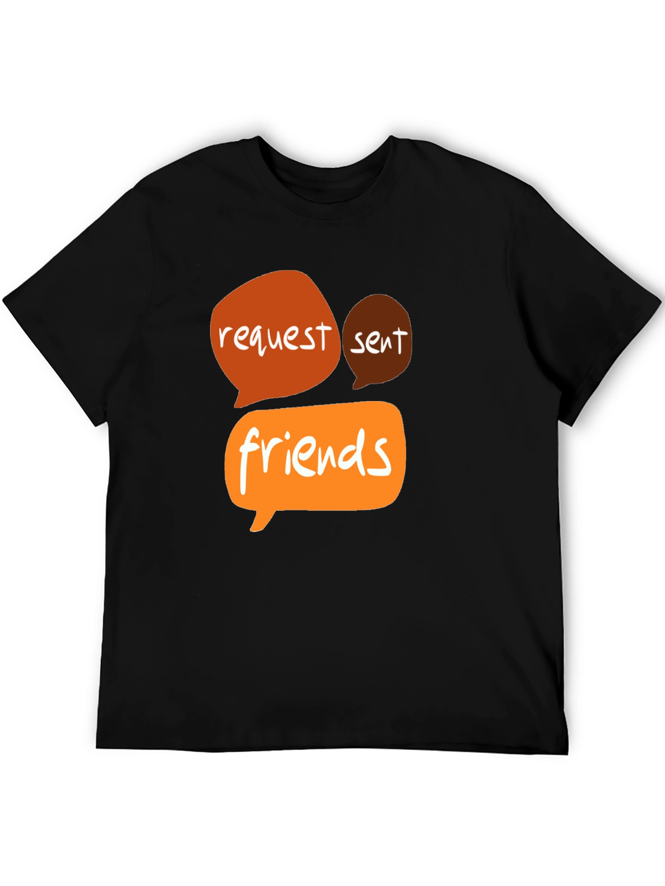 Request Sent Friends Graphic Tee - Black