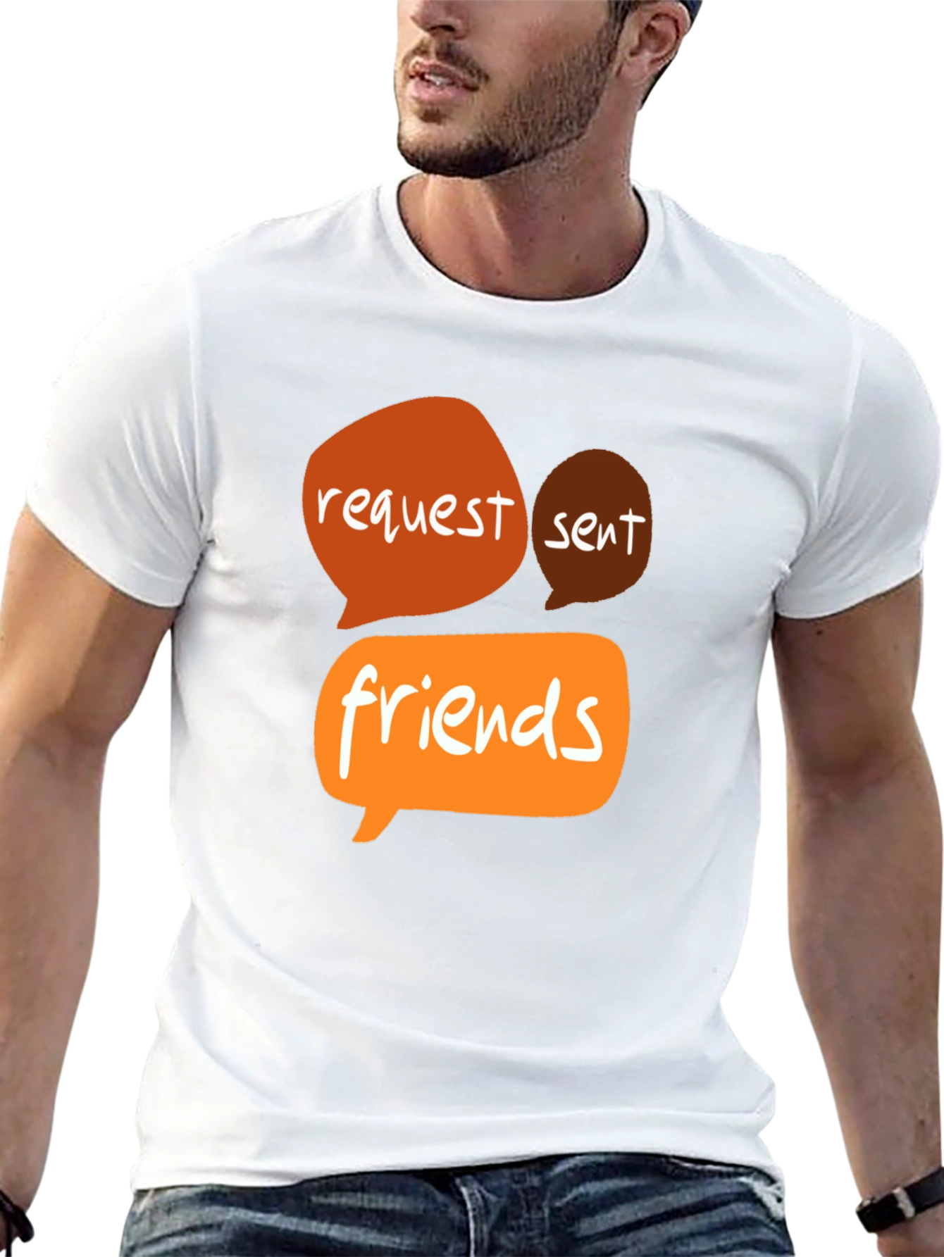 Request Sent Friends Graphic Tee - Black