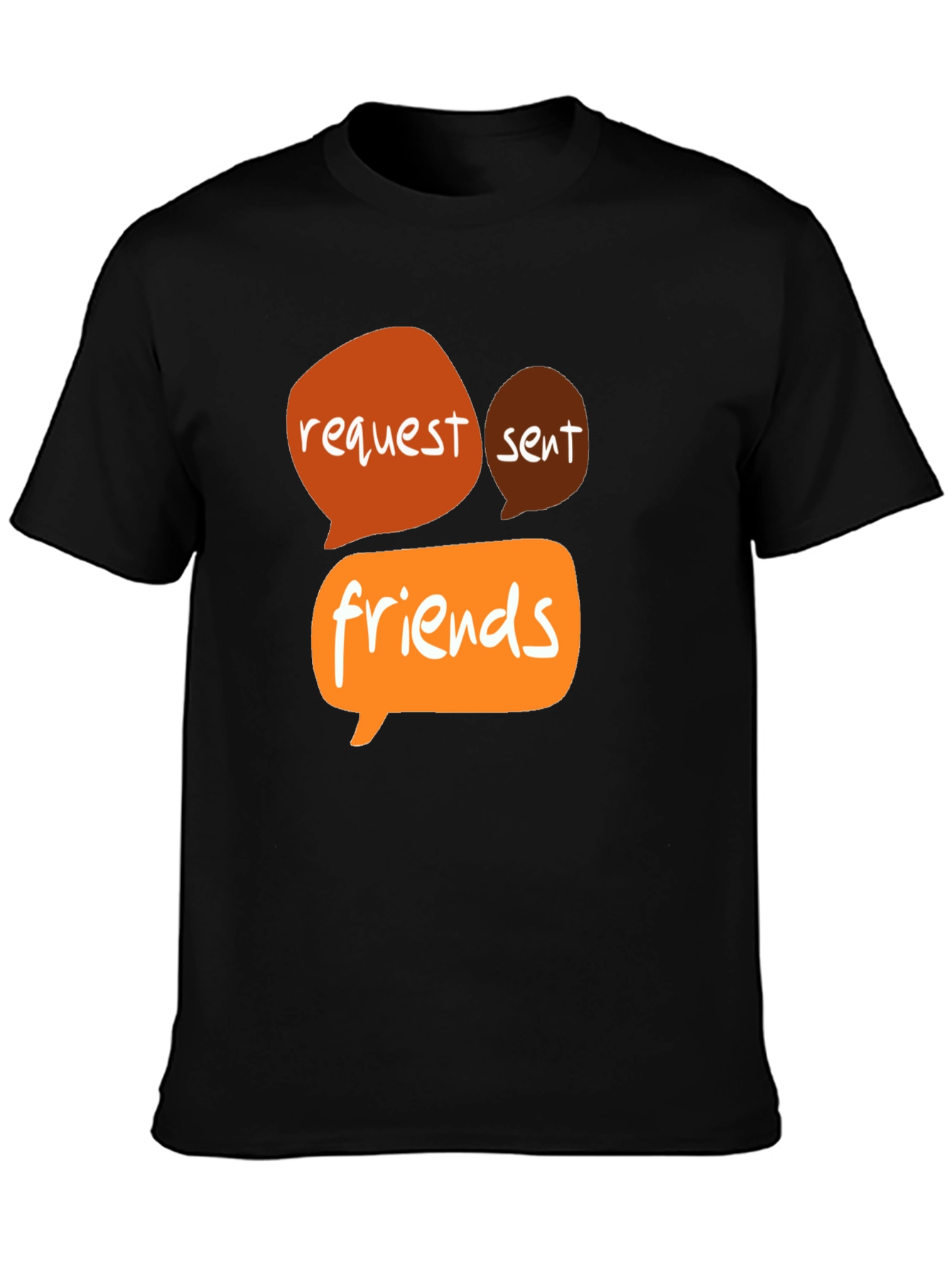 Request Sent Friends Graphic Tee - Black