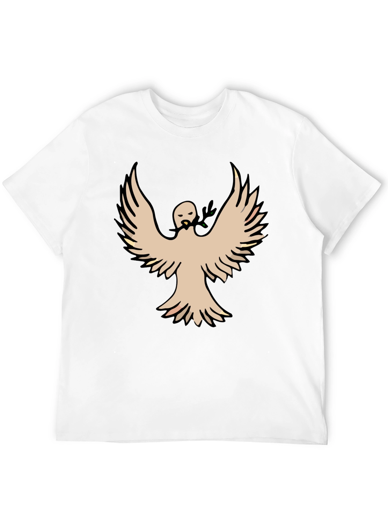 Peace Dove Graphic Tee - Black Cotton Blend
