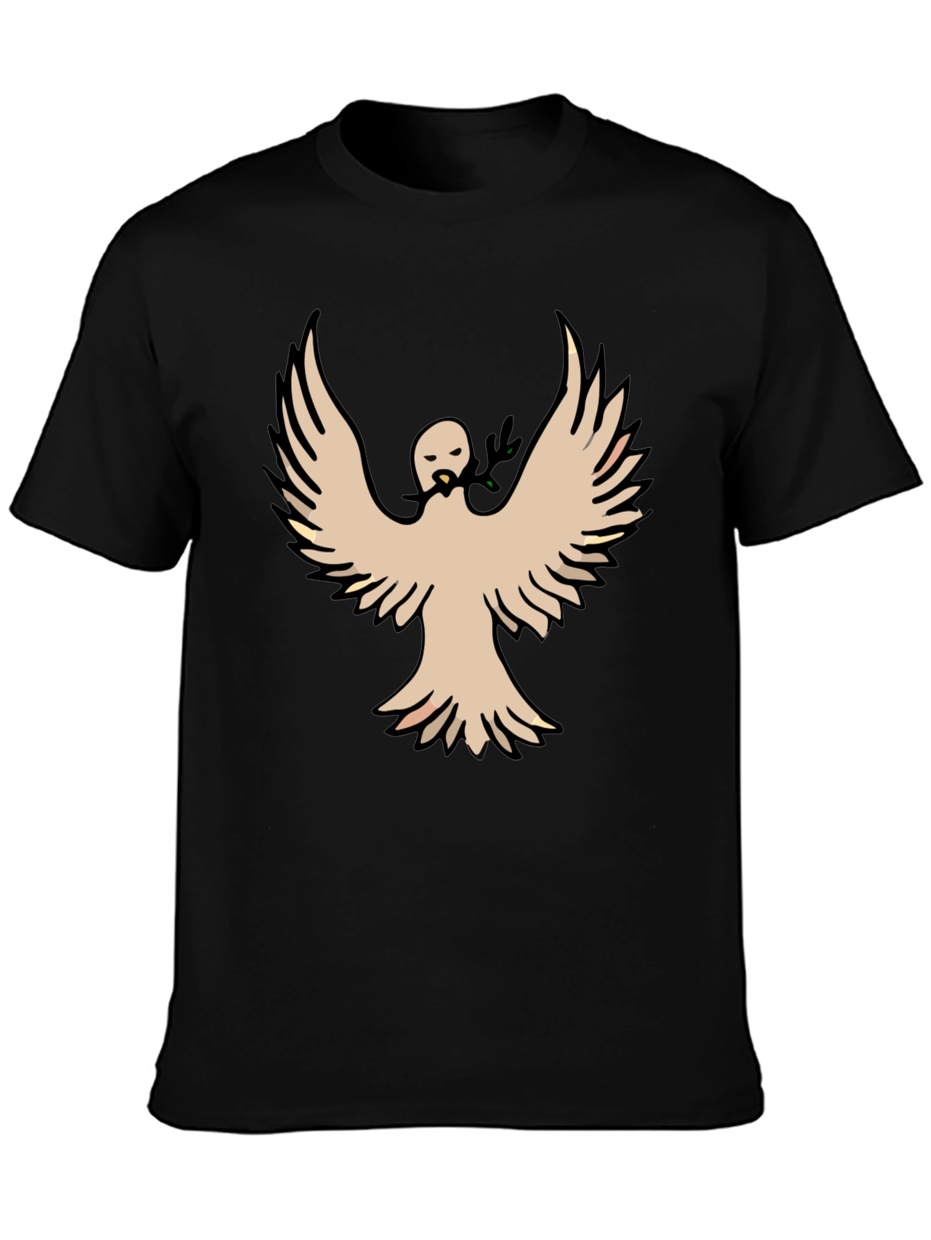 Peace Dove Graphic Tee - Black Cotton Blend