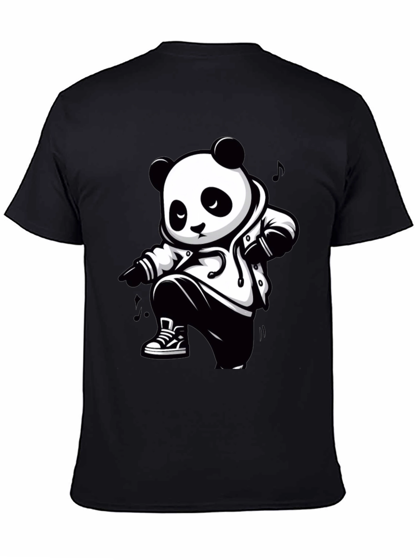 Cool Panda Graphic Tee - Black