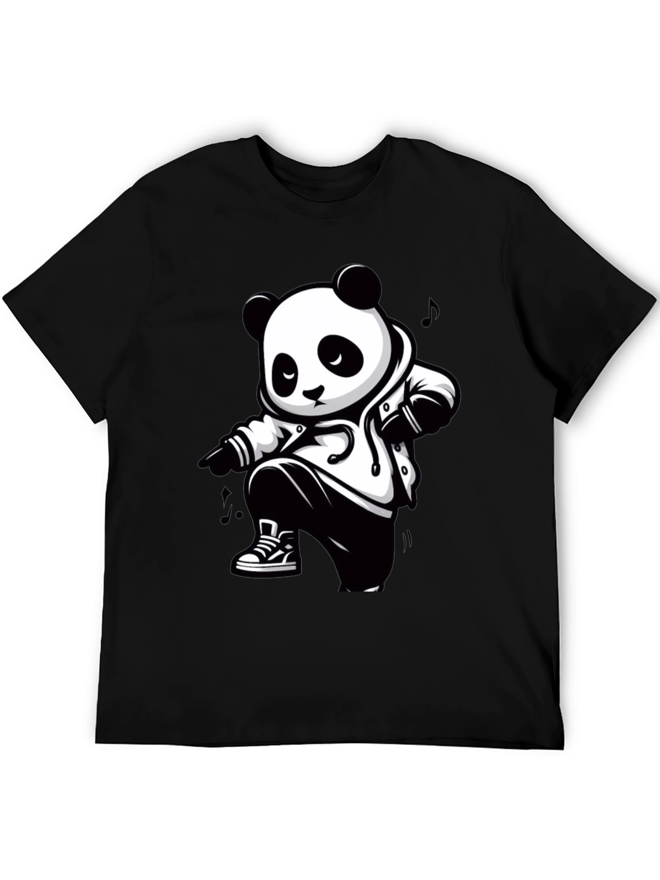 Cool Panda Graphic Tee - Black