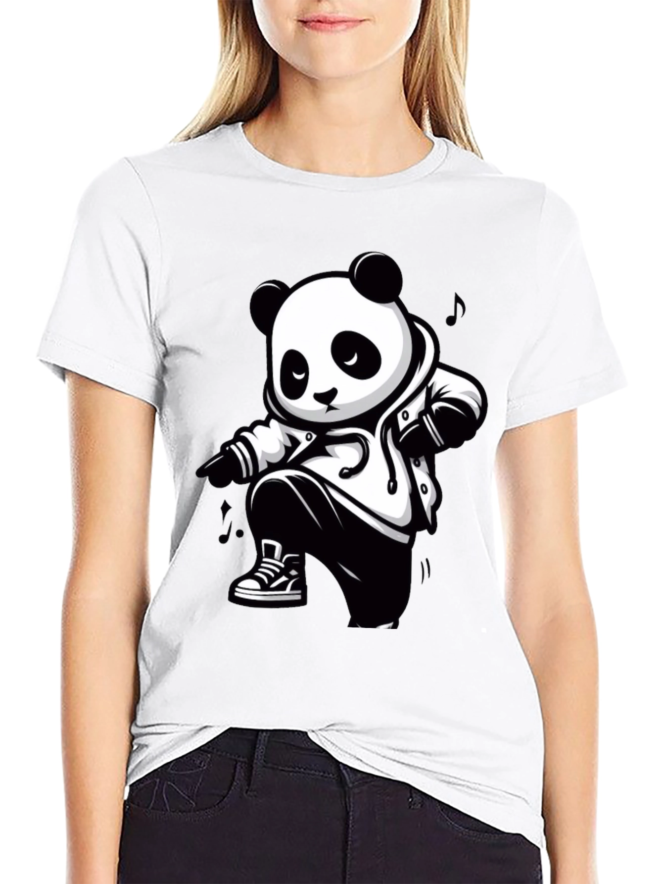 Cool Panda Graphic Tee - Black