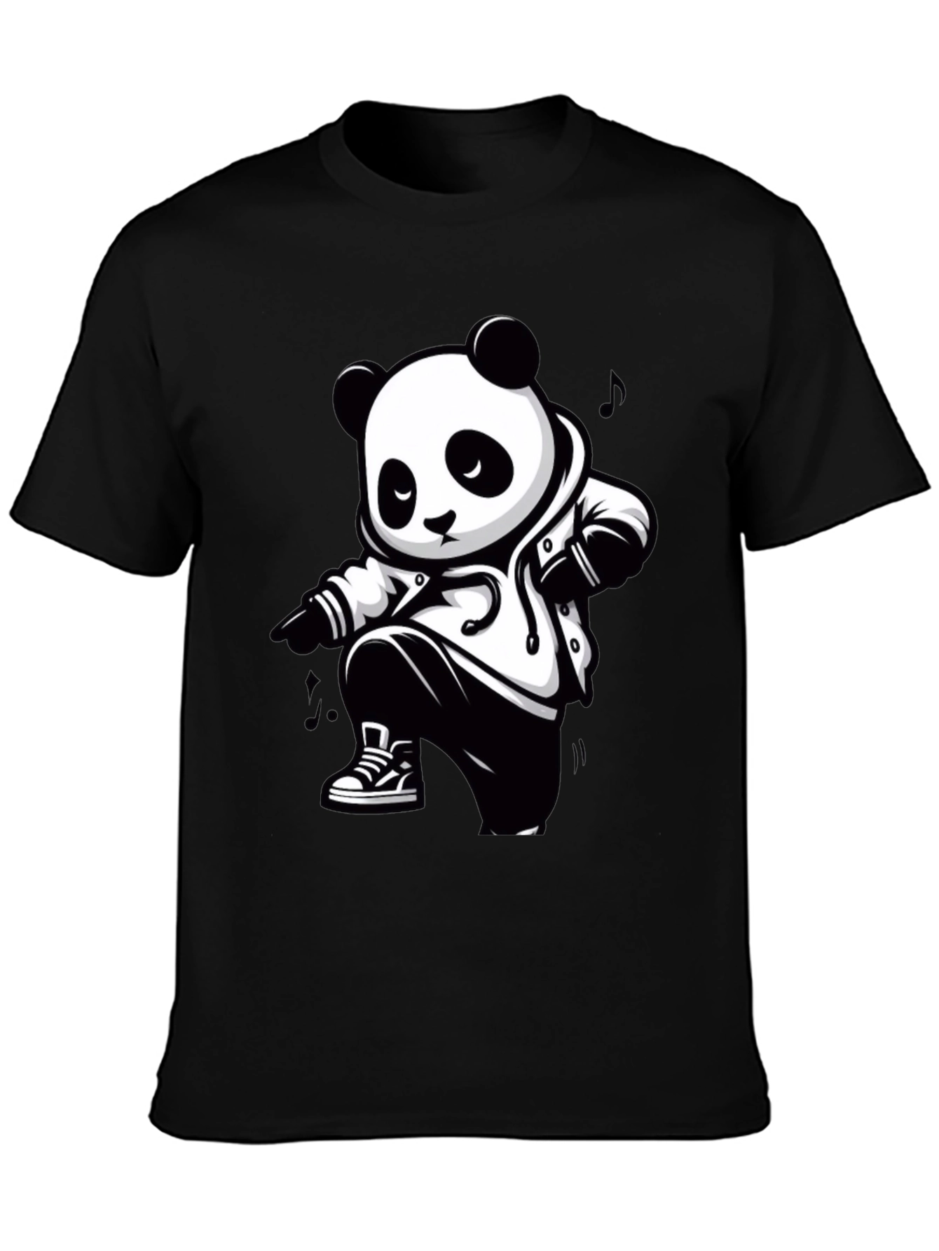 Cool Panda Graphic Tee - Black