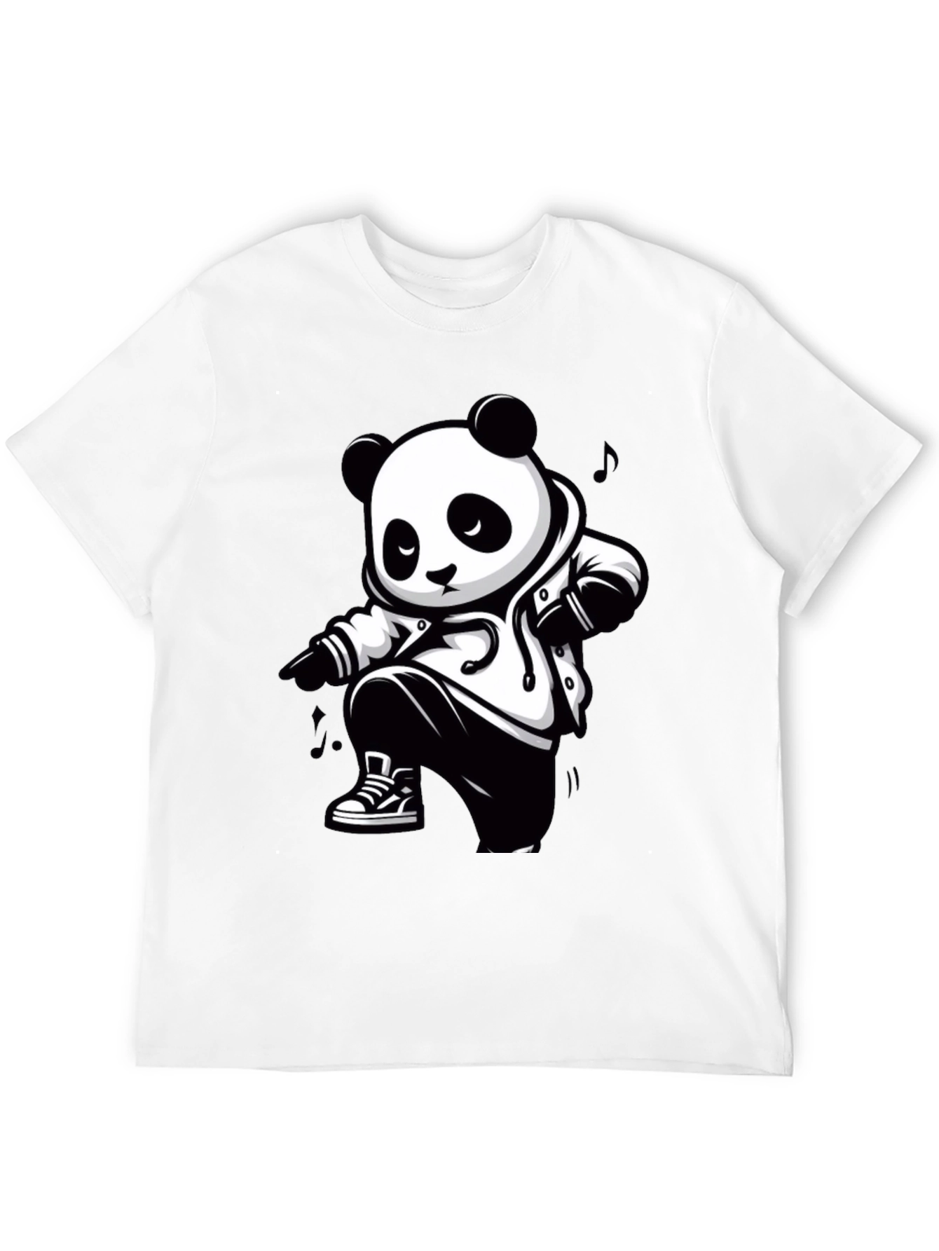 Cool Panda Graphic Tee - Black