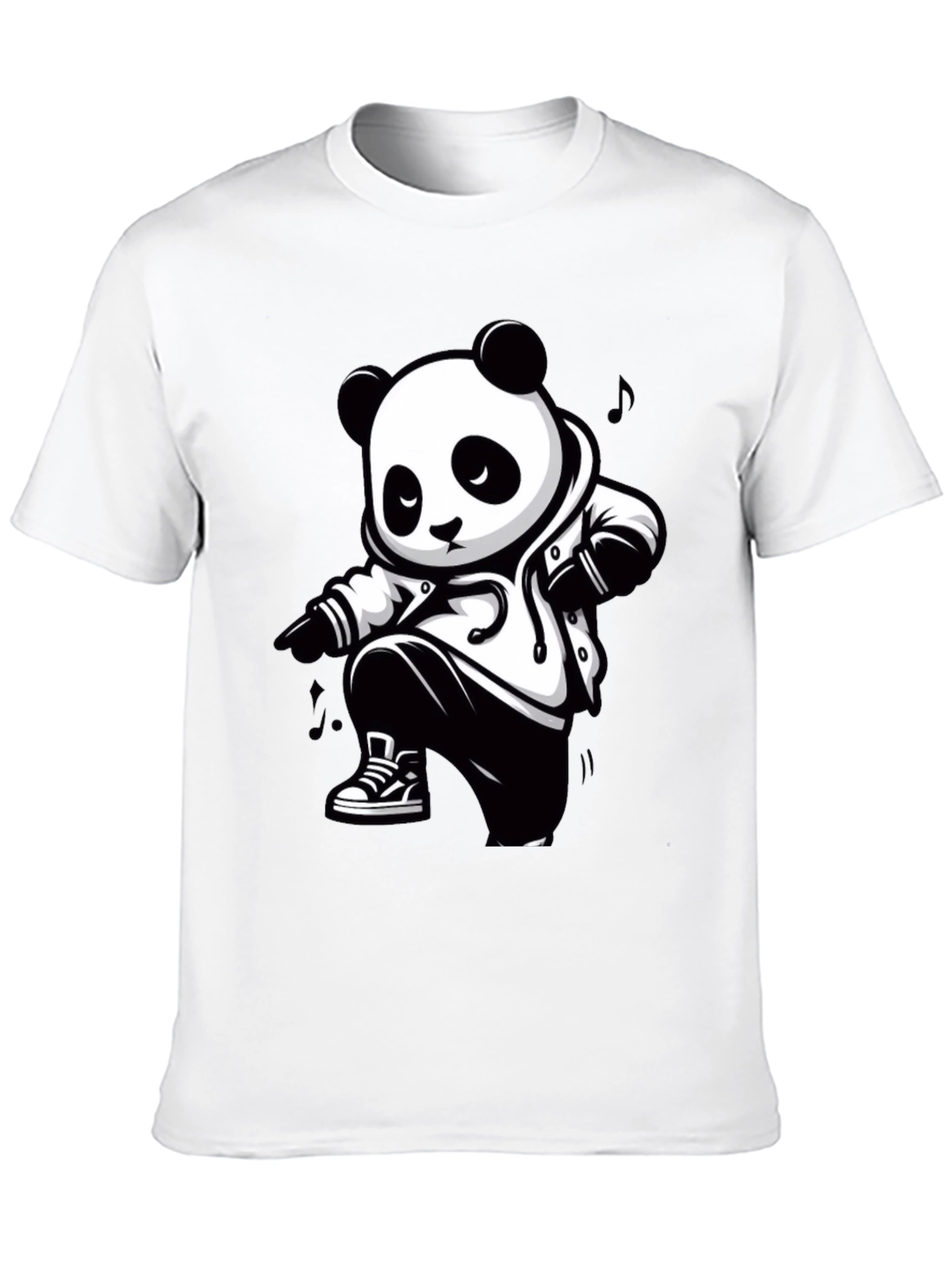 Cool Panda Graphic Tee - Black