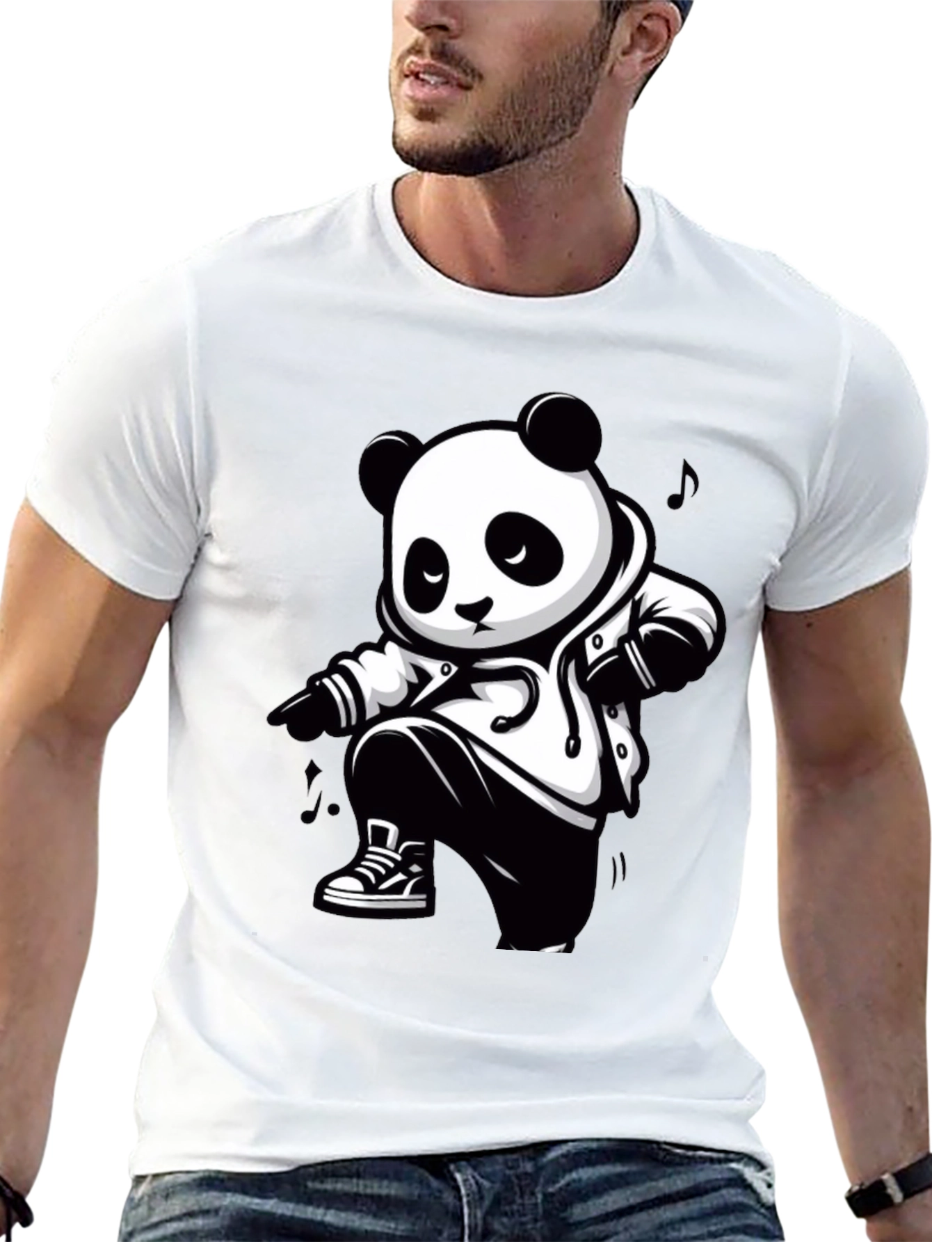 Cool Panda Graphic Tee - Black
