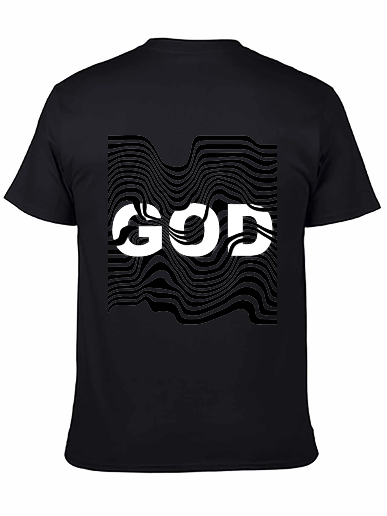 Abstract God Graphic Black T-Shirt