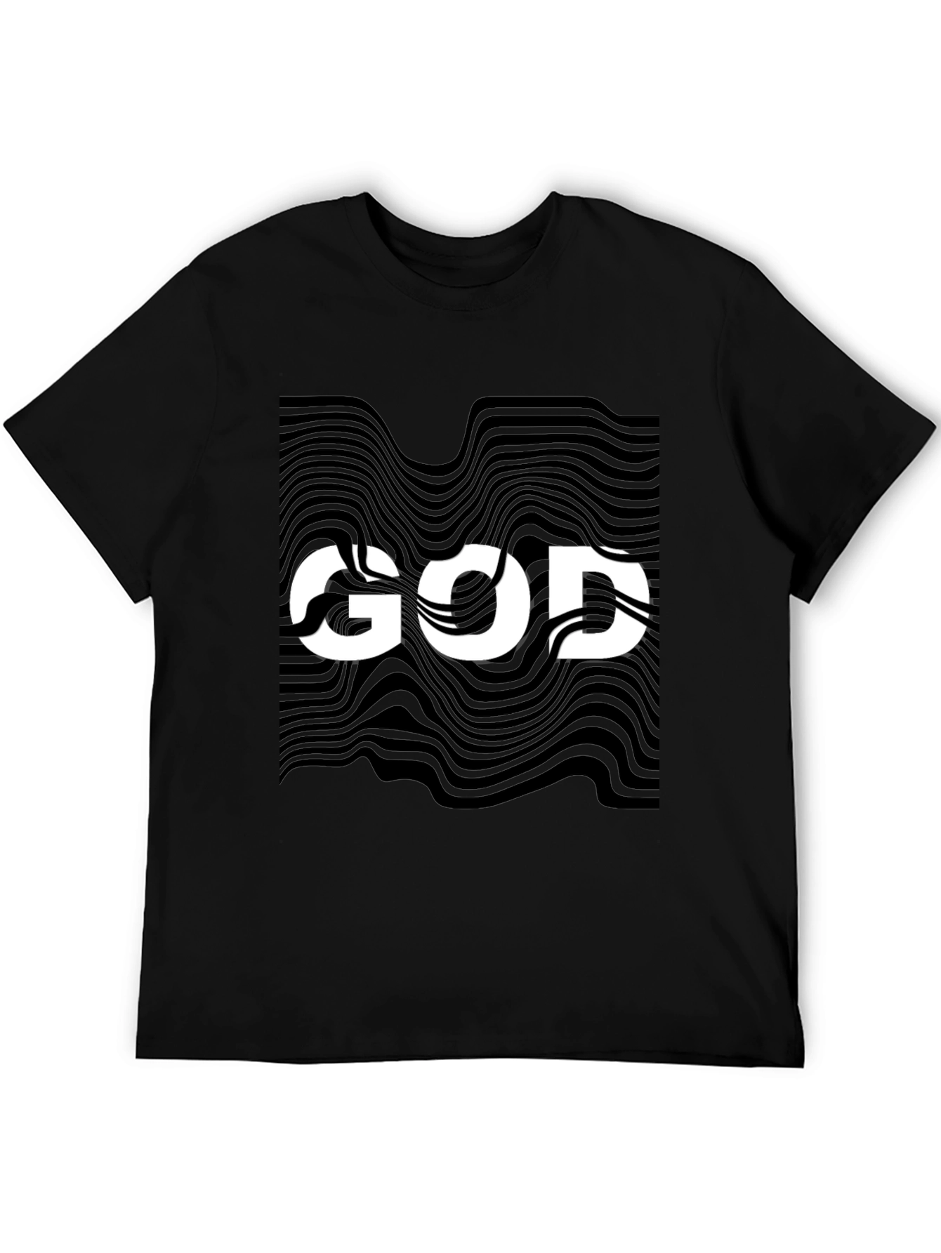 Abstract God Graphic Black T-Shirt