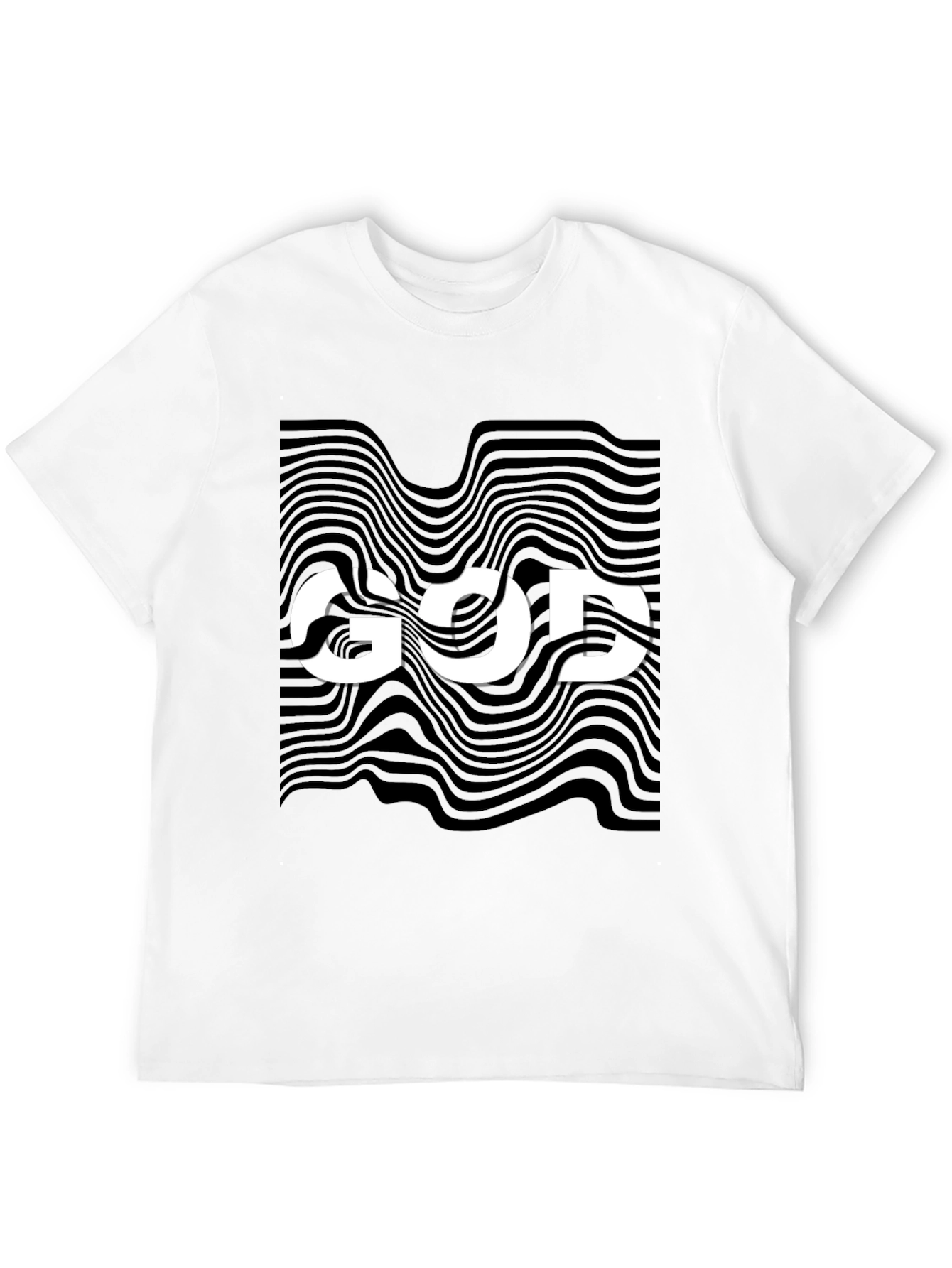 Abstract God Graphic Black T-Shirt