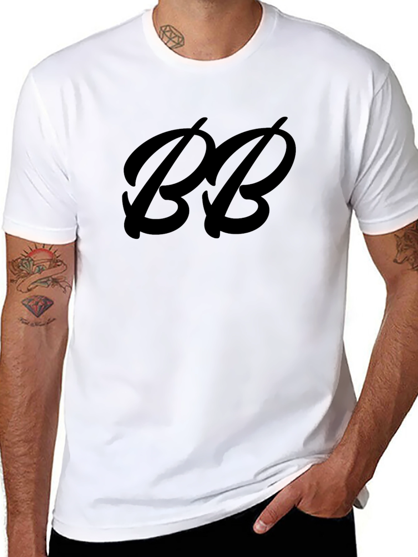 Mens Black BB Logo Tee - Casual Style