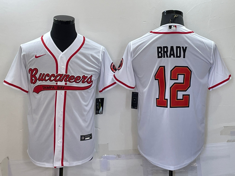 Men's Tampa Bay Buccaneers Tom Brady #12 White Game Jerseys Joint Edition