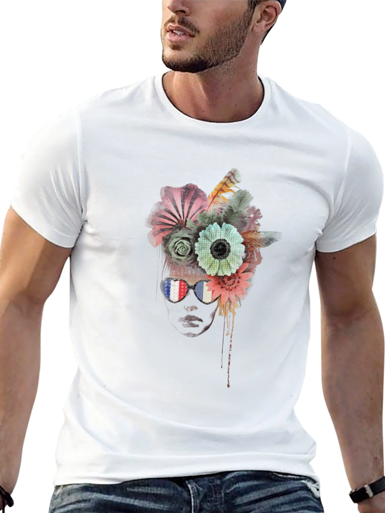 Floral Crown Graphic Tee - Stylish Unisex Shirt