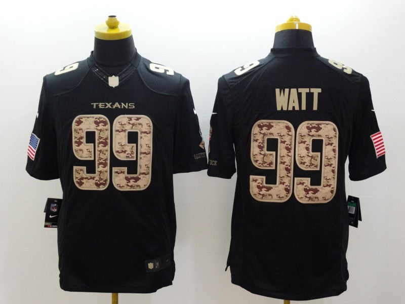 Men's Houston Texans #99 J.J. Watt Black Authentic Game Jerseys