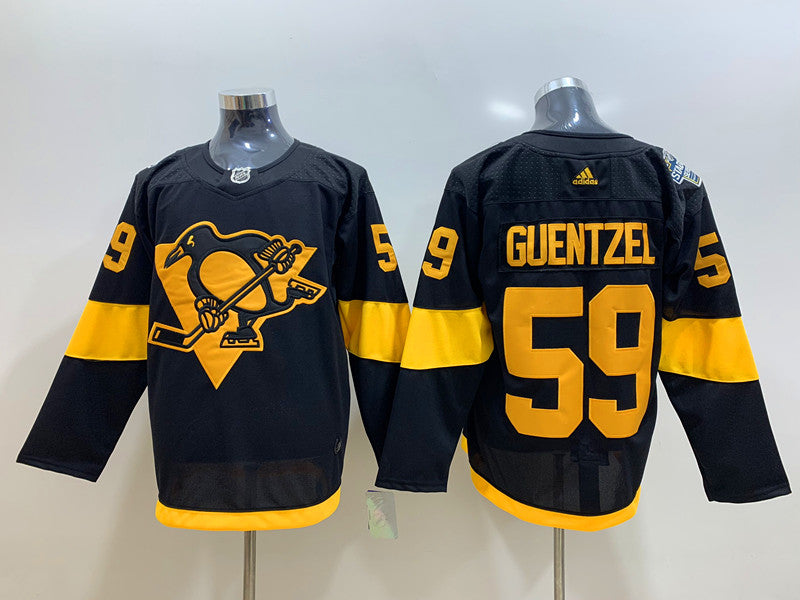 Men's Pittsburgh Penguins Jake Guentzel #59 Black Game Jerseys