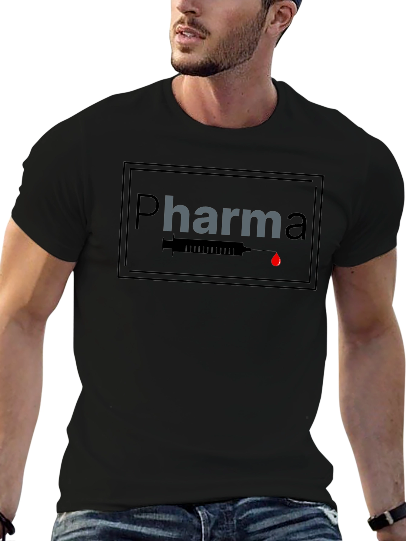 Pharma Syringe Graphic T-Shirt - Stylish Med Design