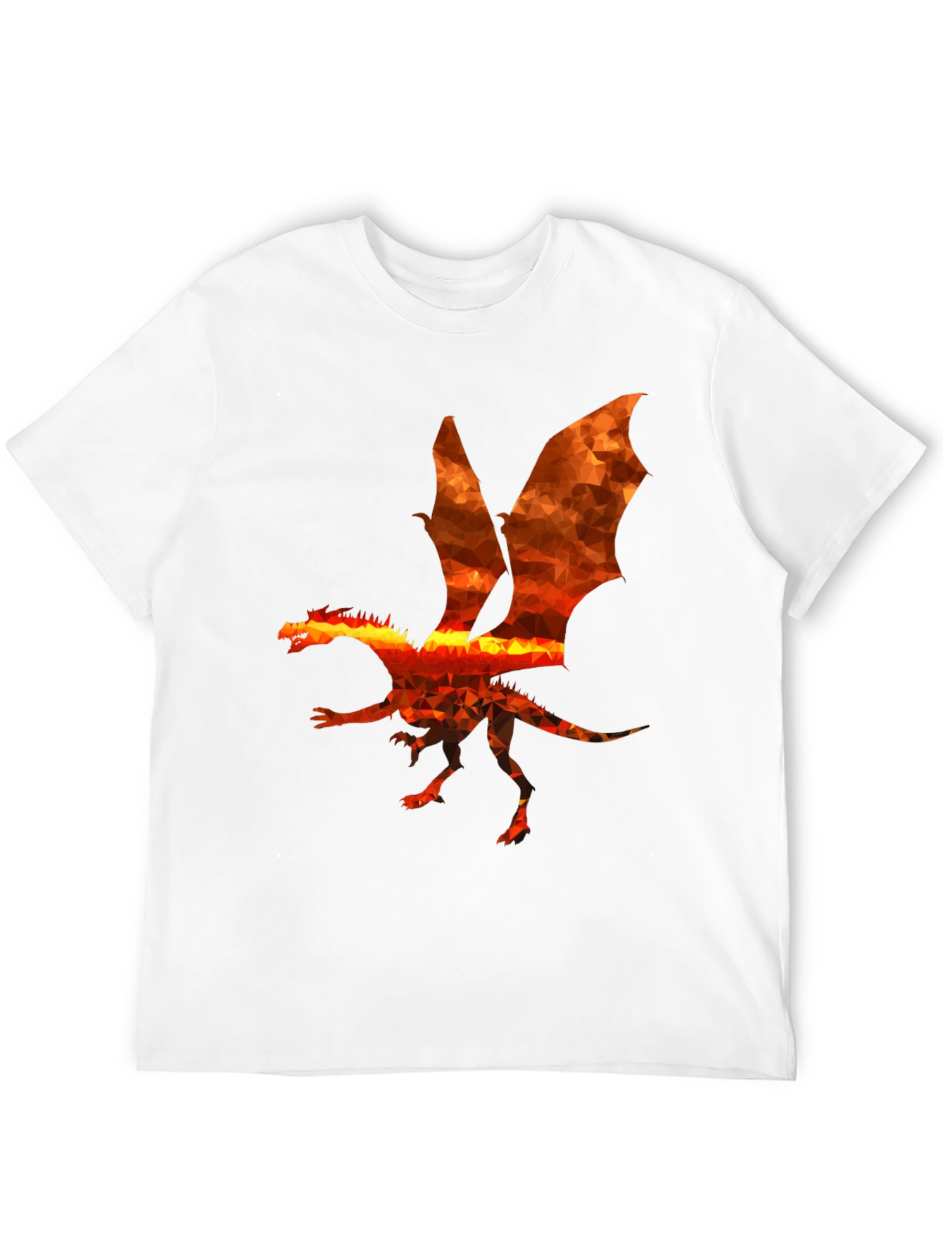 Geometric Dragon Graphic Black T-Shirt