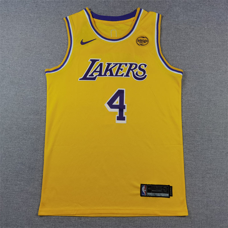 Men's Los Angeles Lakers Dalton Knecht #4 Gold Swingman Jerseys - Icon Edition