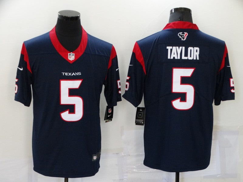 Men's Houston Texans Tyrod Taylor #5 Navy Game Jerseys