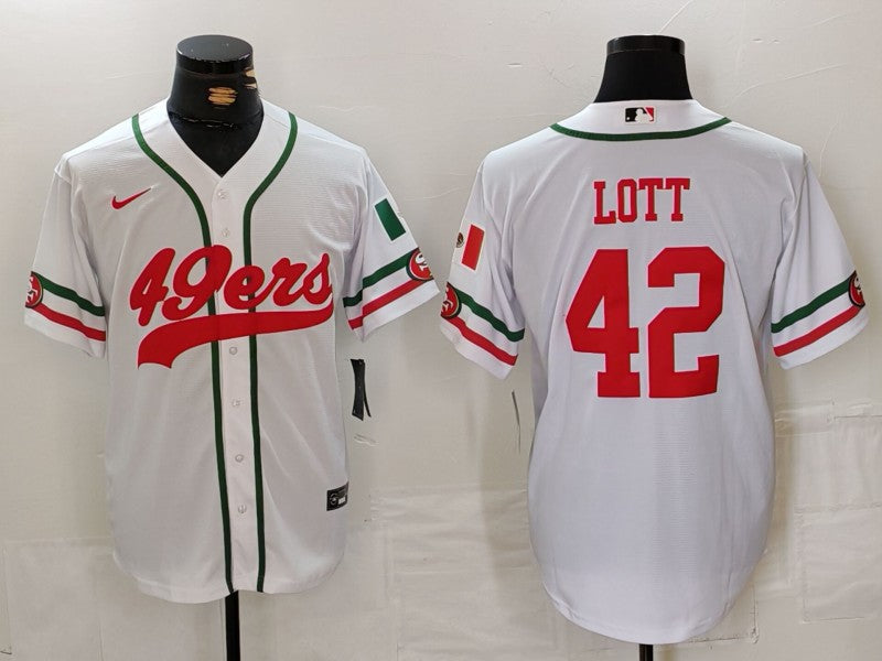Men's San Francisco 49ers Ronnie Lott #42 White Player Game Jerseys