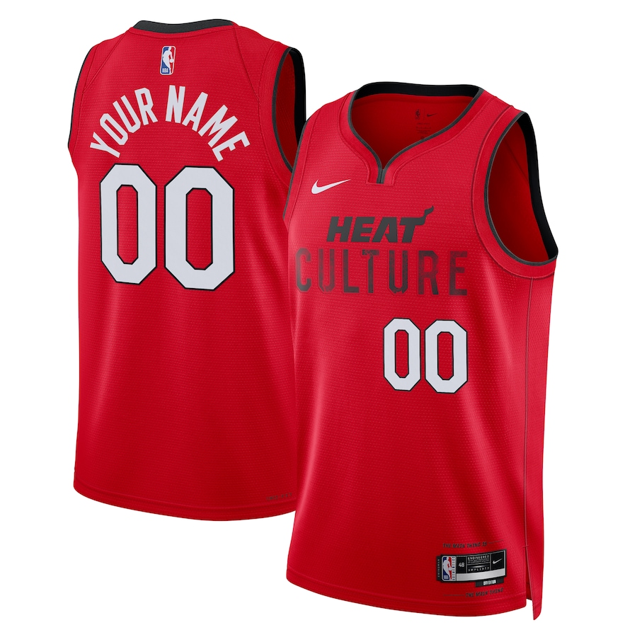 Men's Miami Heat Red 2024/25 Custom Swingman Jerseys - City Edition