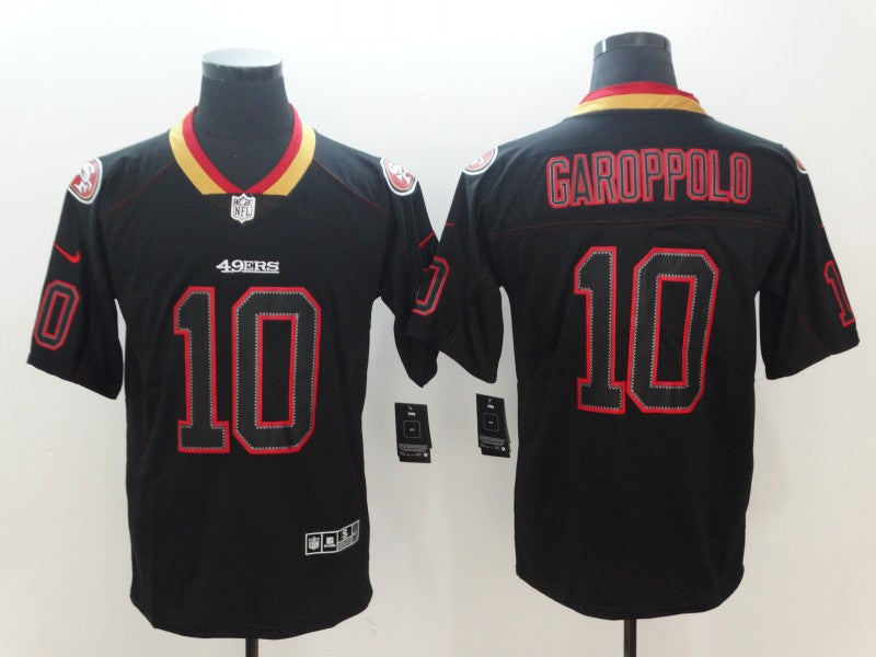 Men's San Francisco 49ers #10 Jimmy Garoppolo Black Game Player Jerseys