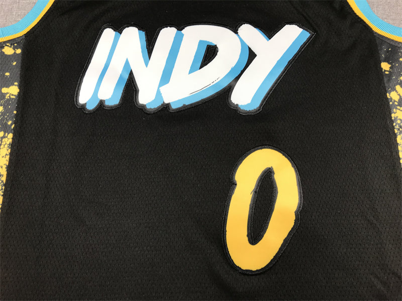 Men's Indiana Pacers Tyrese Haliburton #0 Black 2023/24 Swingman Jerseys - City Edition