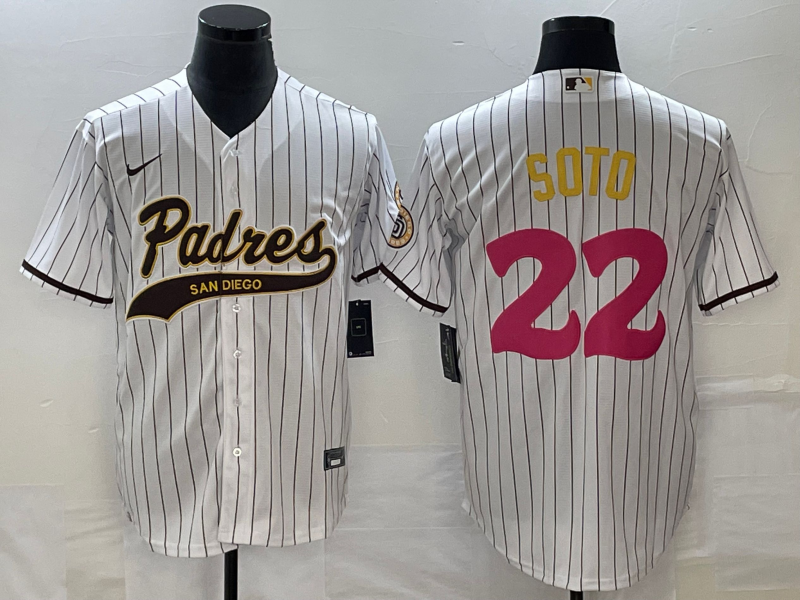 Men's San Diego Padres Juan Soto #22 White Replica Player Jerseys Joint Edition