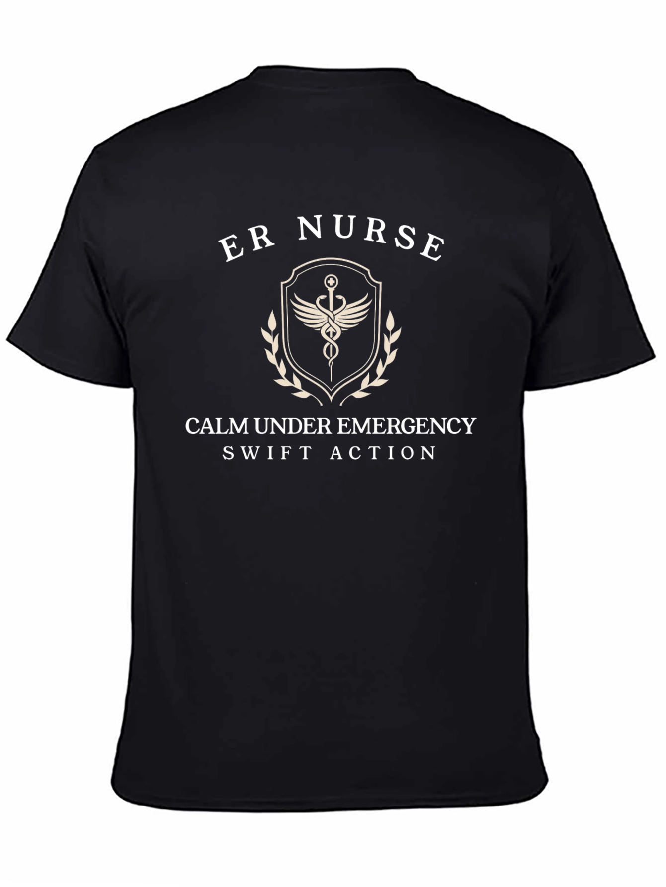 ER Nurse T-Shirt: Calm Under Emergency Swift Action