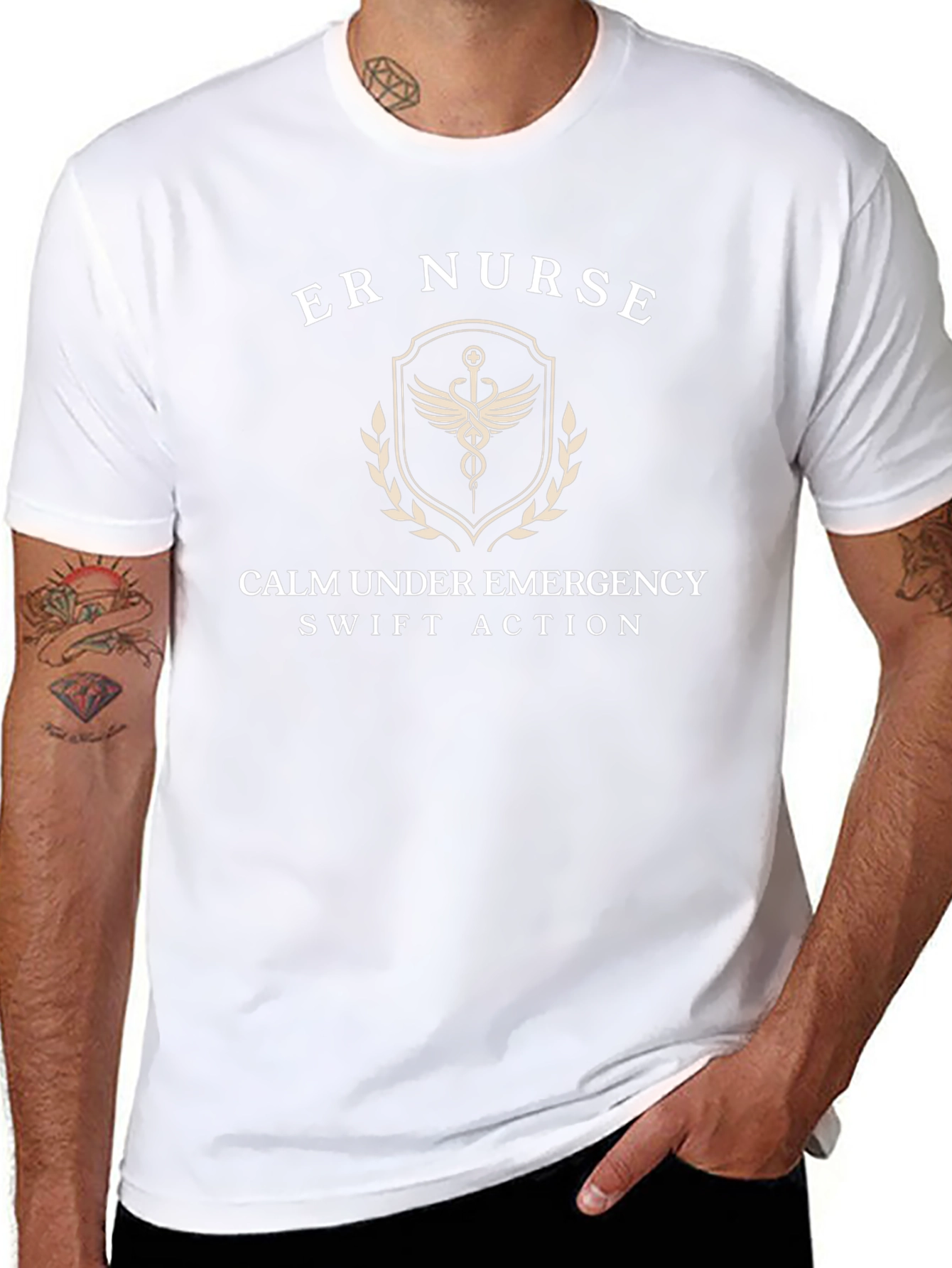ER Nurse T-Shirt: Calm Under Emergency Swift Action