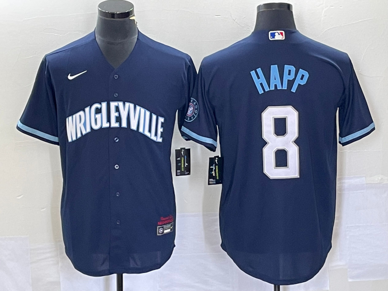 Men's Chicago Cubs Andre Dawson #8 Navy City Connect Replica Jerseys