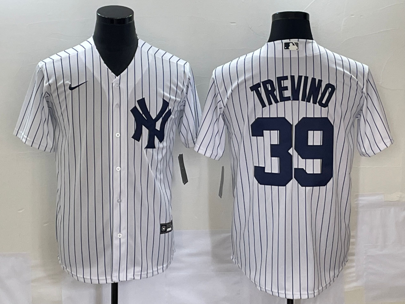 Men's New York Yankees Jose Trevino #39 White Home Replica Player Jerseys