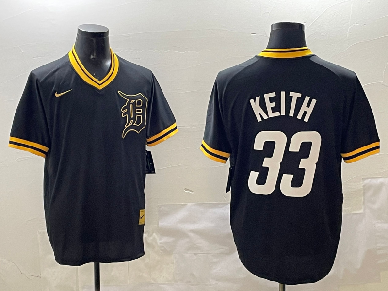Men's Detroit Tigers Colt Keith #33 Black Replica Player Jerseys