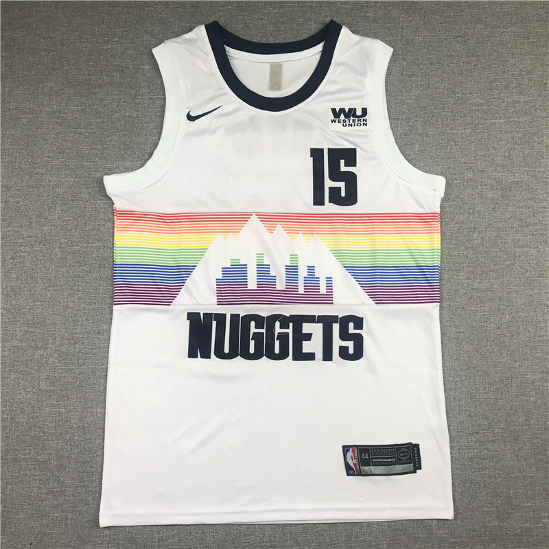 Men's Denver Nuggets Nikola Jokic #15 NBA White Swingman Jerseys - Reward version