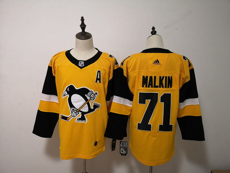 Men's Pittsburgh Penguins Evgeni Malkin #71 Gold Game Jerseys