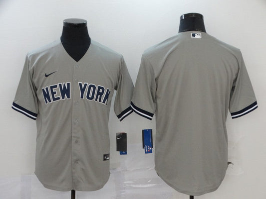 Men's New York Yankees Gray Replica Blank Jerseys
