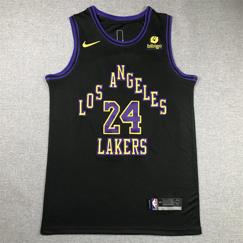 Men's Los Angeles Lakers Kobe Bryant #24 Black 2023/24 Swingman Jerseys - City Edition