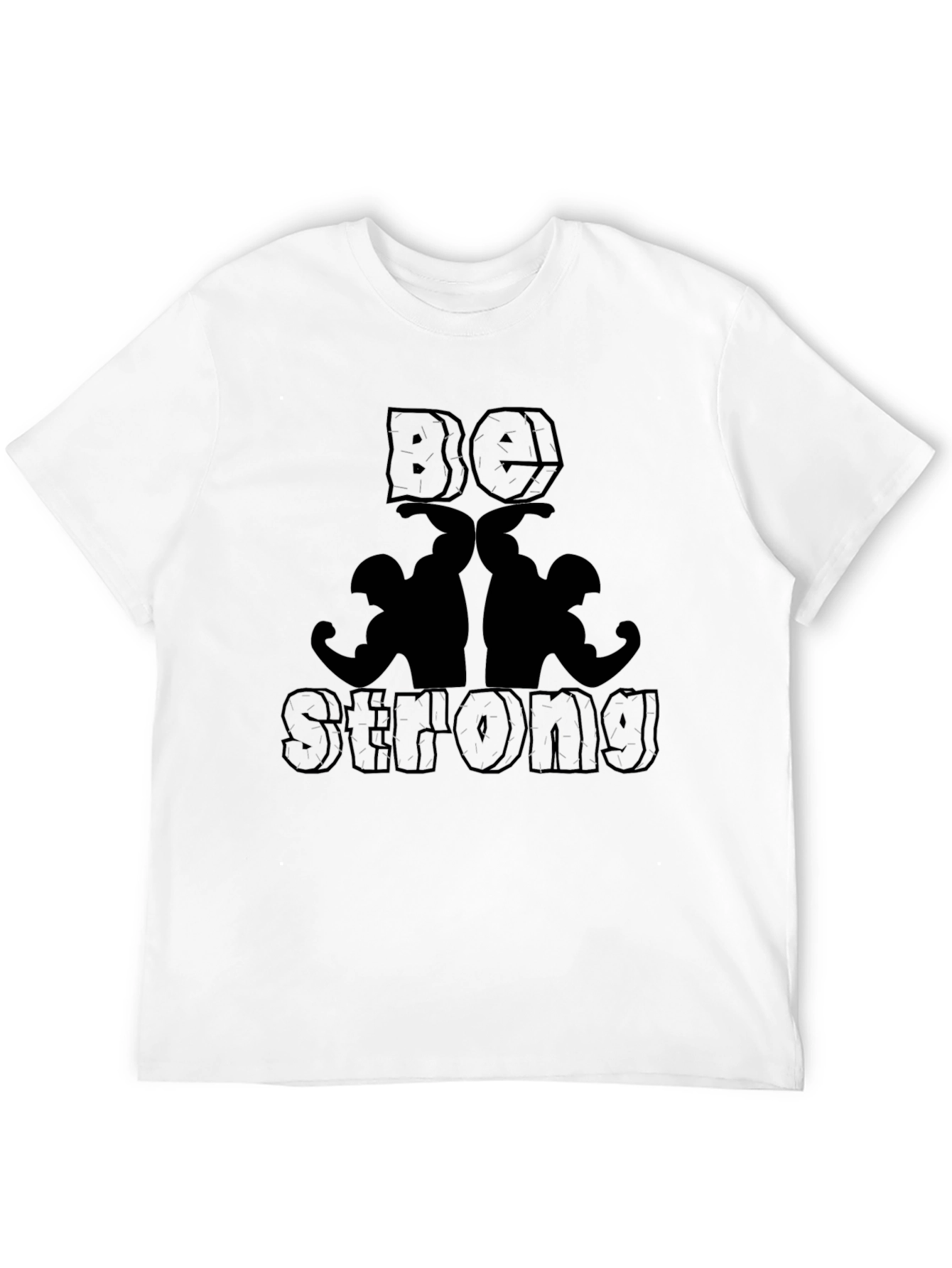 Be Strong Graphic Print Black T-Shirt