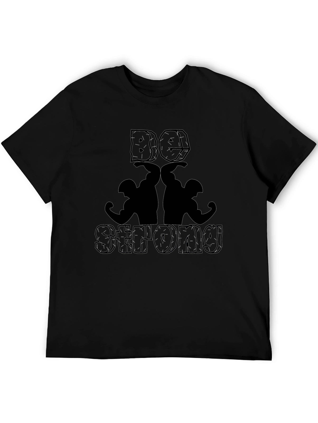 Be Strong Graphic Print Black T-Shirt