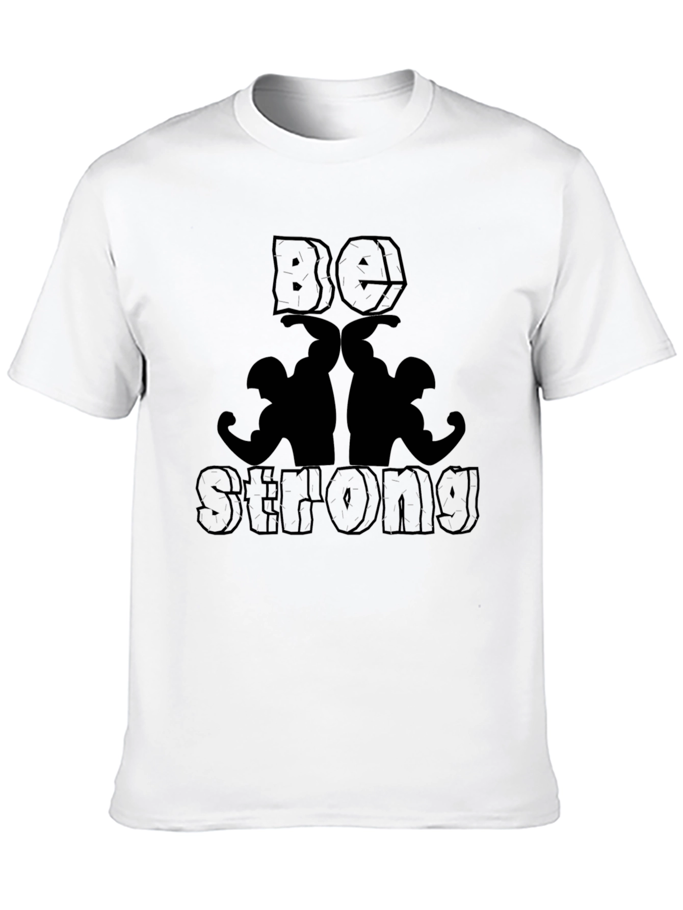 Be Strong Graphic Print Black T-Shirt