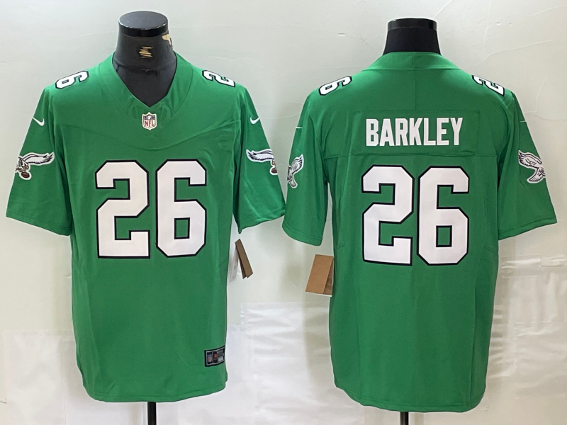 Men's Philadelphia Eagles Saquon Barkley #26 Kelly Green Vapor F.U.S.E. Limited Jerseys