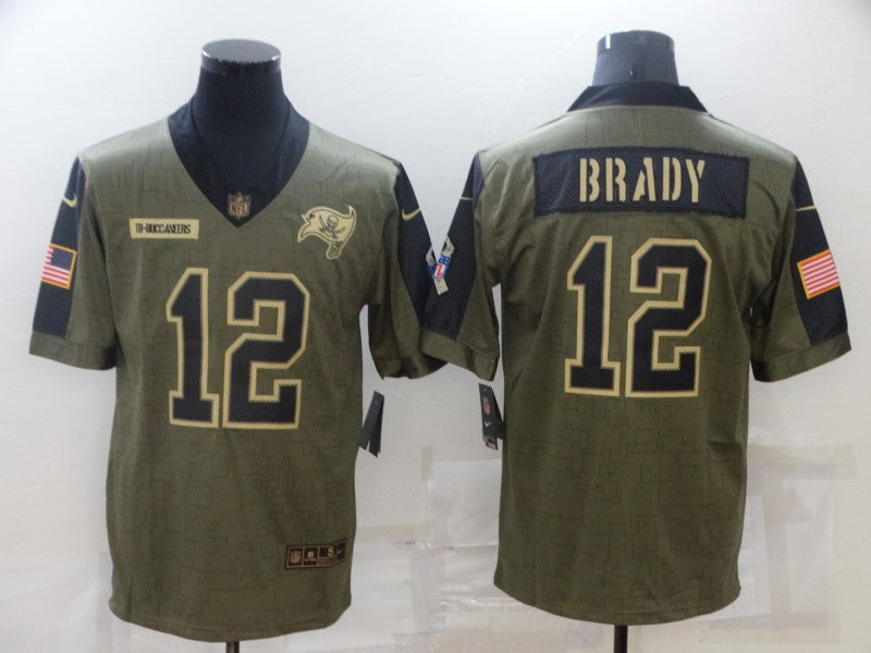 Men's Tampa Bay Buccaneers Tom Brady #12 Brown Game Player Jerseys