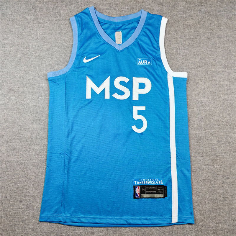 Men's Minnesota Timberwolves Anthony Edwards #5 Blue Swingman Jerseys