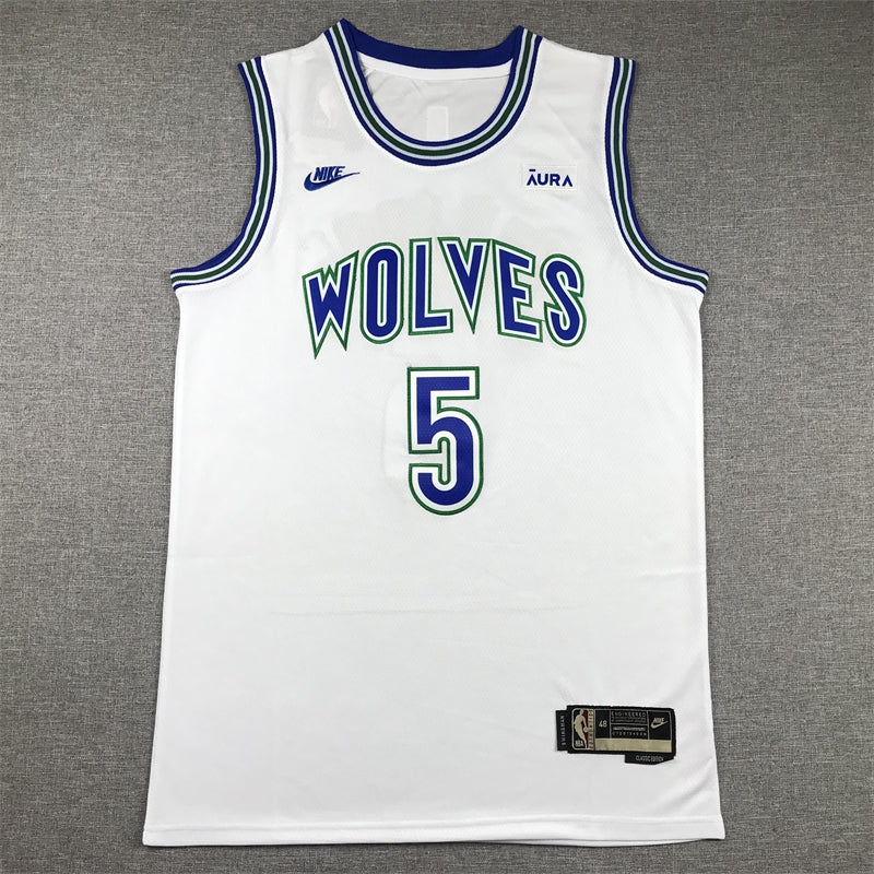 Men's Minnesota Timberwolves Anthony Edwards #5 White Swingman Jerseys