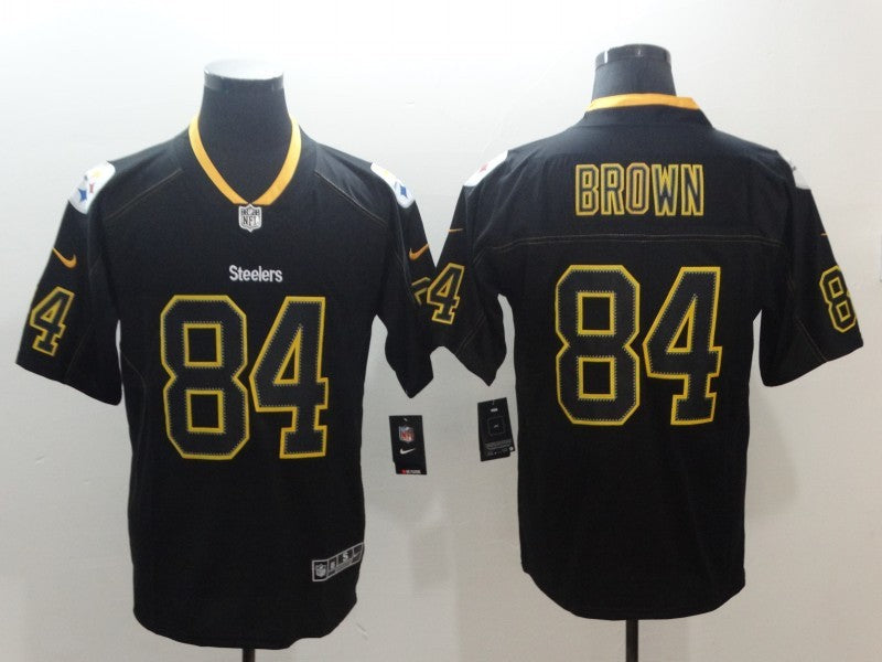 Men's Pittsburgh Steelers Antonio Brown #84 Black Alternate Player Jerseys