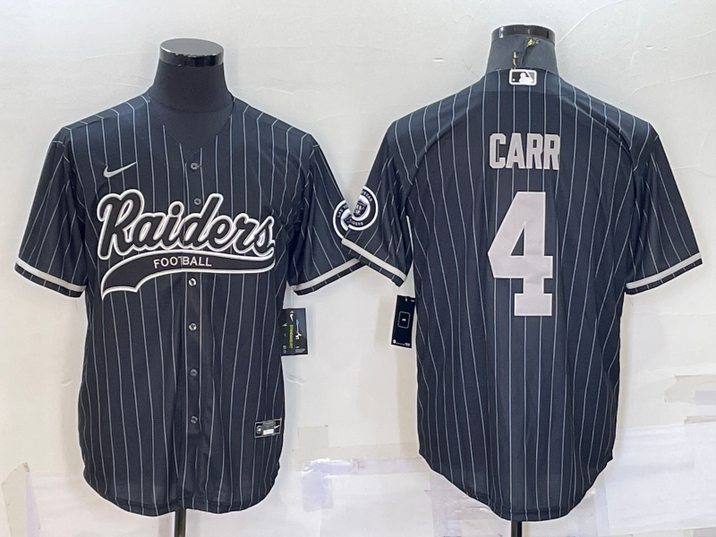 Men's Las Vegas Raiders Derek Carr #4 Black Player Game Jerseys Joint Edition