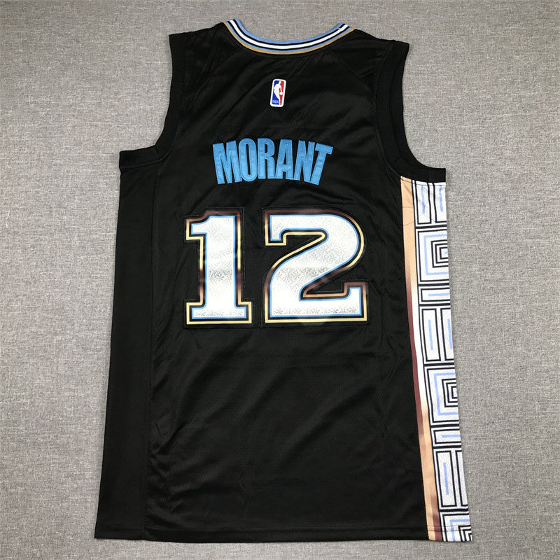 Men's Memphis Grizzlies Ja Morant #12 Black 2022/23 Swingman Jerseys - City Edition