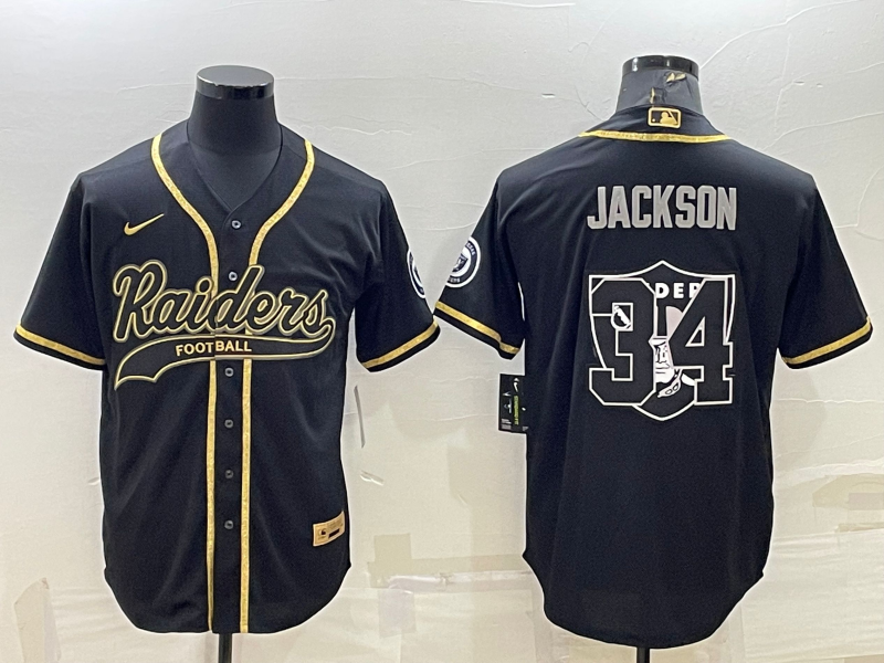 Men's Las Vegas Raiders Bo Jackson #34 Black Player Game Jerseys Joint Edition