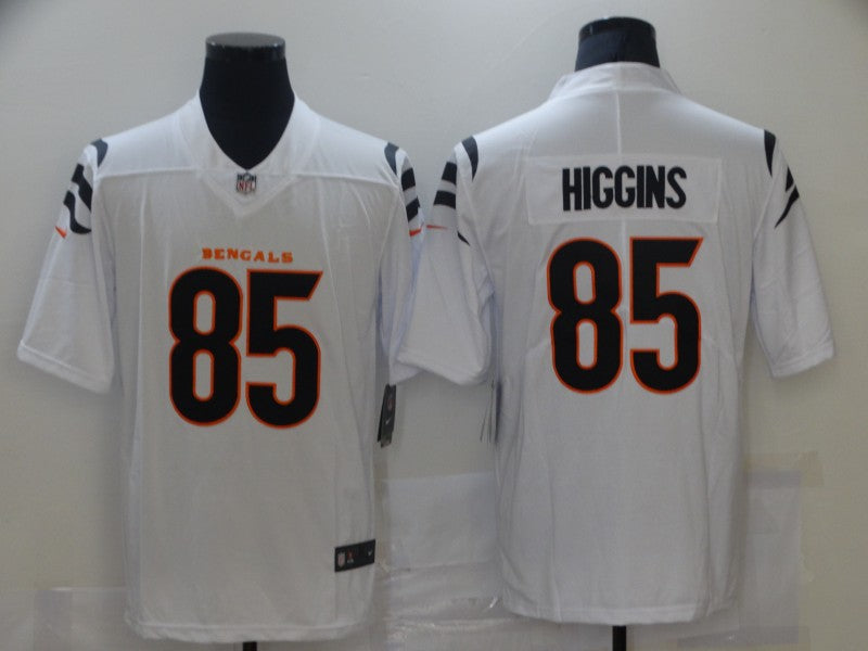 Men's Cincinnati Bengals Tee Higgins #85 White Game Player Jerseys